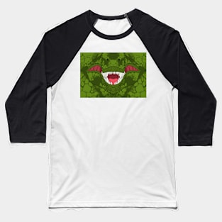 Green T-Rex Face Baseball T-Shirt